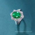 2.4 ct created emerald 925 sterling silver pendant